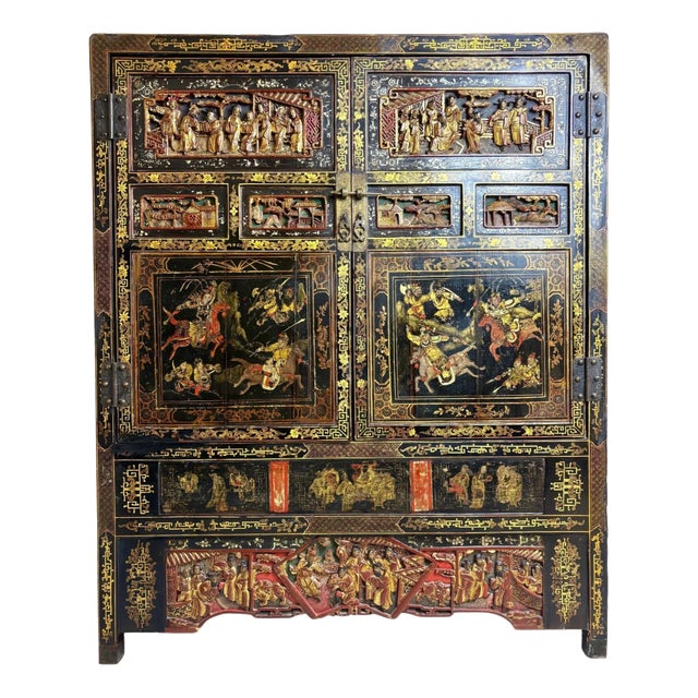 Qing Dynasty Chinese Inlaid Cabinet, 1890s For Sale
