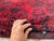 Red Turkmen Tribal Hand-Knotted Wool Rug - 4'3" X 5'5" For Sale - Image 10 of 11