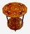 Brown Antique Inlaid Mahogany Octagon Two‑Tier Side Table — Floral Marquetry For Sale - Image 8 of 12