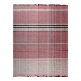 8x10 Maya Giselle Coral Geometric Modern Flatweave Wool Carpet Rug For Sale