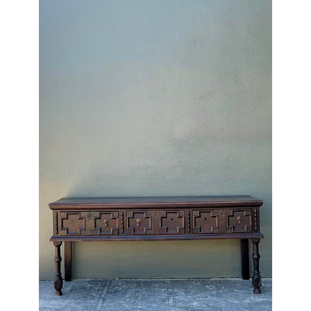 Vintage 18th Century Carved Jacobean Console Table For Sale - Image 12 of 12