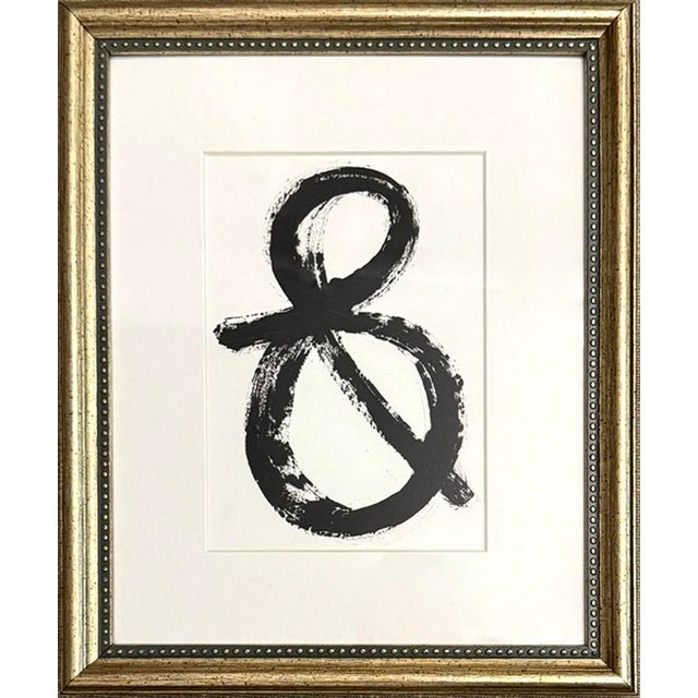 Original Contemporary Black and White Abstract Framed Painting For Sale