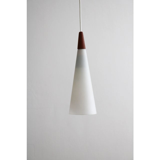 Purple Trumpet Pendant Lamp in Opal Glass from Fog & Mørup, 1980s For Sale - Image 8 of 8