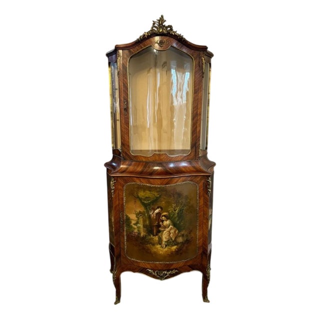 French Victorian Kingwood Display Cabinet, 1880s For Sale