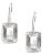 Emerald Cut Sterling Silver Earrings For Sale