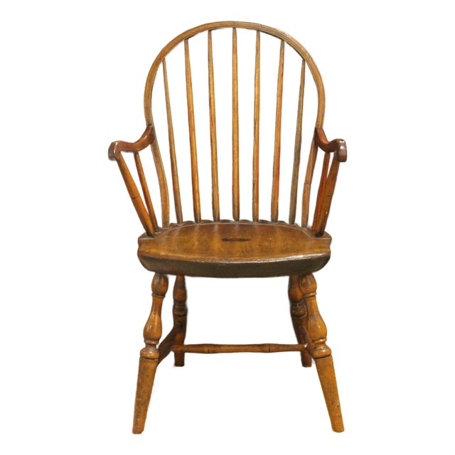 Circa 1780-1820 New England Sack-Back Windsor Arm Chair For Sale