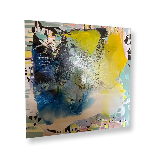 Great Painting of Jackie Saccoccio Square Portrait (Spring) 2015 Oil and mica on linen 79 × 79 inches (200.7 x 200.7 cm)...