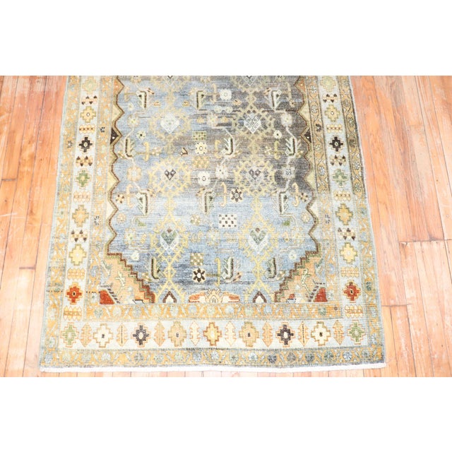 Antique Zabihi Collection Rare Wide Long Green Persian Malayer Runner - 3'8" x 17'8" For Sale In New York - Image 6 of 9