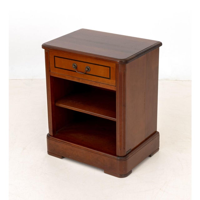 Art Deco Style Cherrywood Bedside Tables, Pair For Sale In New York - Image 6 of 8