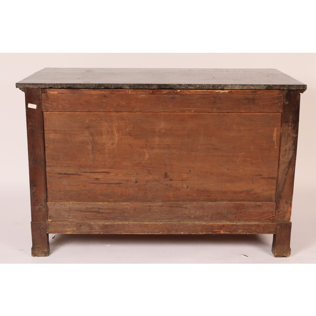 Early 19th Century Empire Burl Walnut Chest of Drawers With Marble Top For Sale - Image 13 of 14