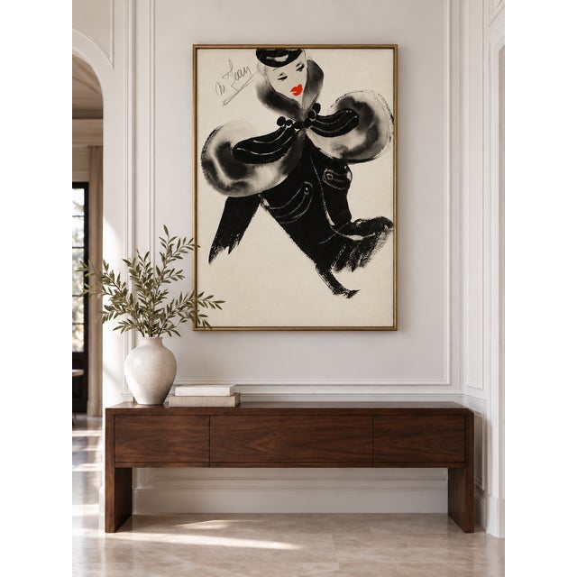 Art Deco Vintage French Fashion Art Print – Black Art Deco Illustration, 18" X 24" For Sale - Image 3 of 8