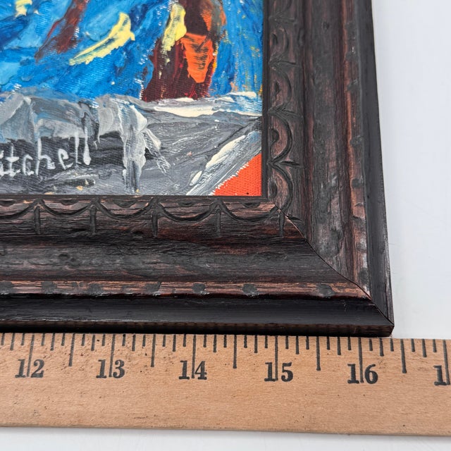 Vintage Modern Expressionist Figural Painting of Two Women in Carved Frame - Signed “Mitchell.” For Sale - Image 11 of 12
