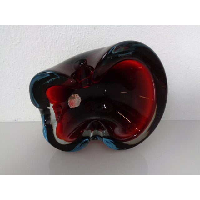 Red Sommerso Murano Glass Ashtray, Italy, 1960s For Sale - Image 8 of 14