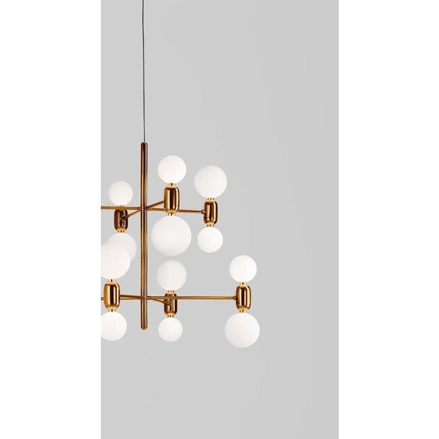 Aballs 8 Golden Suspension Lamp in Metal and Glass by Jaime Hayon for Parachilna For Sale - Image 10 of 11