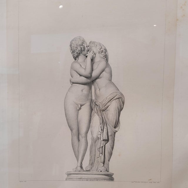 Black Auguste Boucher-Desnoyers, Love and Psyche and J. B. R. U. Massard Venus De Médici, 1800s, Etching For Sale - Image 8 of 18