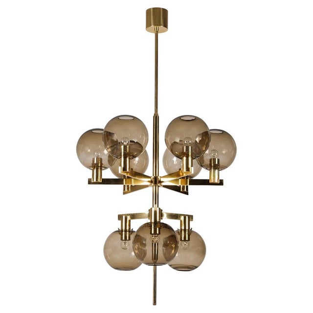 Brass Model 348/9 Chandeliers by Hans-Agne Jakobsson, 1960s, Set of 2 For Sale - Image 11 of 11