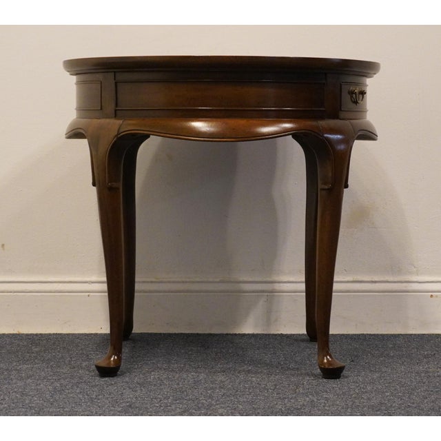 Hekman Furniture Solid Walnut Traditional Style 26" Round Accent End Table 306 For Sale - Image 10 of 12