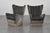 Mid-Century Green-Gray Velvet Armchairs attributed to G. Veronesi for ISA, Italy, 1950s, Set of 2 For Sale - Image 9 of 18