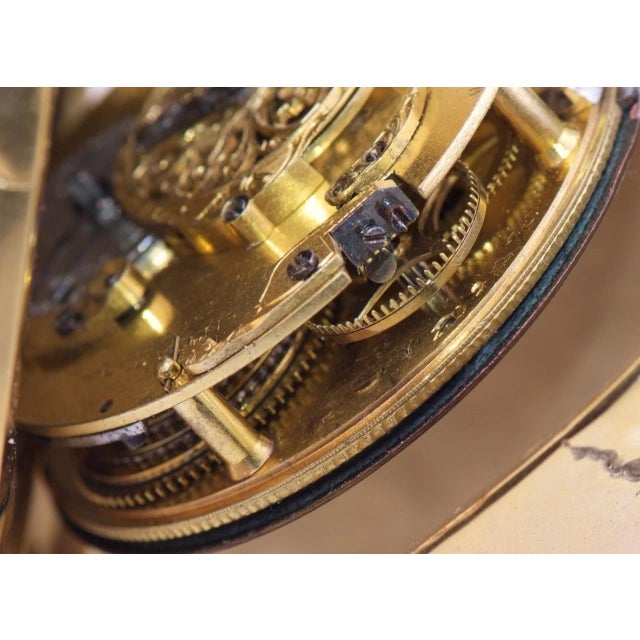 Desk Clock French Ormolu Gilt Bronze Verge Fusee Memento Mori Skull Bones For Sale - Image 12 of 17