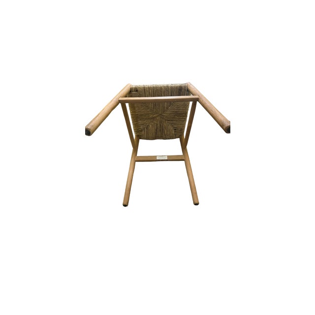 Wishbone-Style Woven Seat Bar Stool in Natural Wood & Paper Cord For Sale - Image 4 of 9
