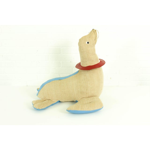 Large Jute and Leather Therapeutic Seal Toy by Renate Müller for H. Josef Leven KG, 1960s For Sale - Image 4 of 15