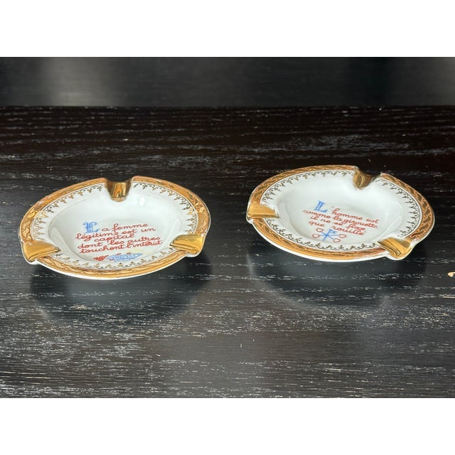 Vintage French Limoges Ashtray Catchall Set of 2 For Sale - Image 12 of 18