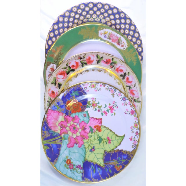 Metal Enamaled Tin English Plates - Set of 4 For Sale - Image 7 of 10