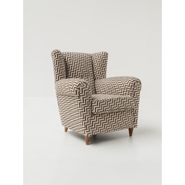 Italian Chairs in Zigzag Upholstery, 1960s, Set of 2 For Sale - Image 4 of 11