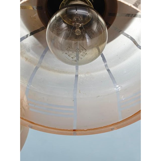 Art Deco Pink Glass Chandelier, Czechoslovakia, 1940s For Sale - Image 13 of 14