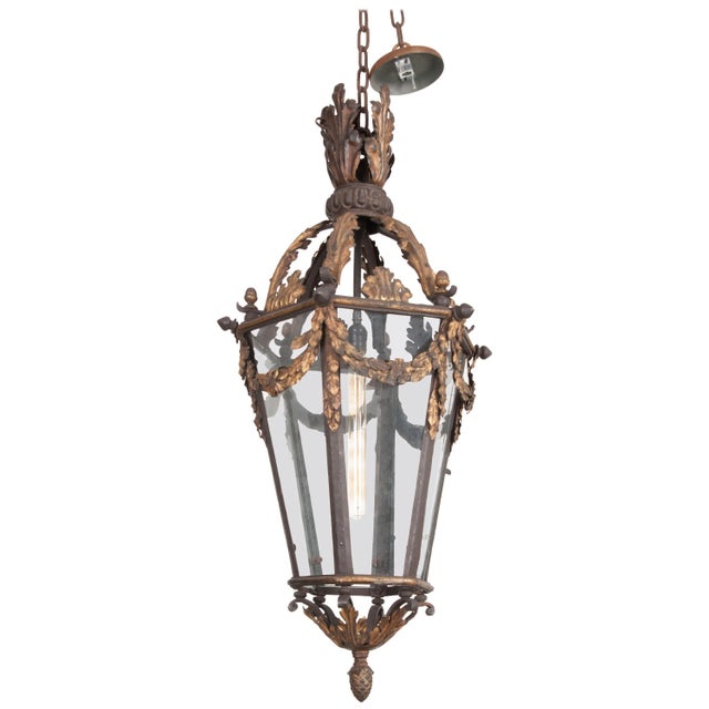 French 19th Century Iron and Gilt Brass Lantern For Sale - Image 13 of 13