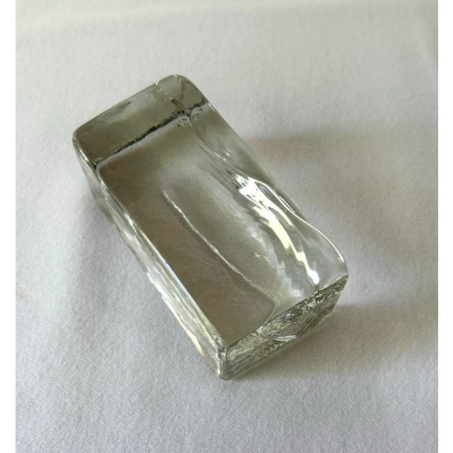 1960s Vintage Art Glass “Ice Cube” Object/Paperweight For Sale - Image 5 of 5