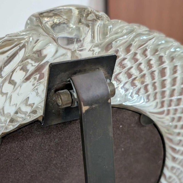 Metal Italian Murano Glass and Brass Photo Frame by Tommaso Barbi, 1970s For Sale - Image 7 of 9