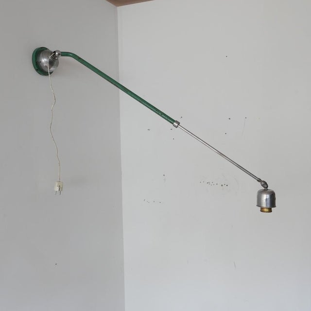 Industrial Swedish Industrial Painted Extendable Telescopic Wall Light For Sale - Image 3 of 15