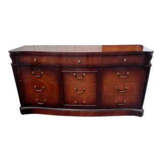 1940s Carlton House Mahogany 12-Drawer Triple Dresser For Sale