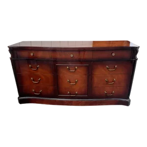 1940s Carlton House Mahogany 12-Drawer Triple Dresser