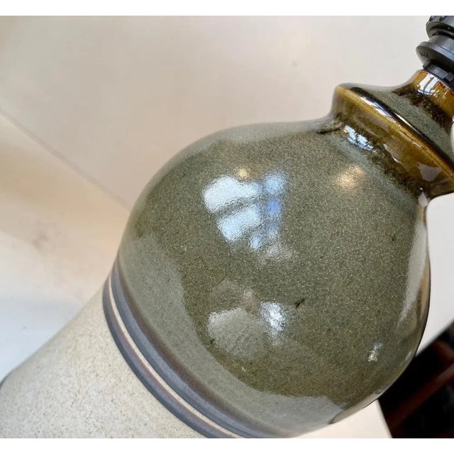 Vintage Scandinavian Glazed Table Lamps with Stripes, Set of 3 For Sale - Image 4 of 10