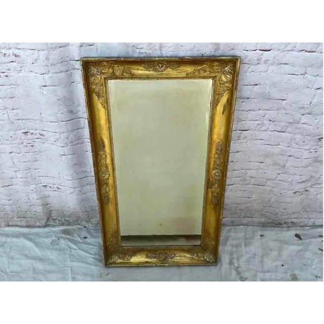 French Empire Giltwood and Gesso Overmantel Mirror For Sale - Image 4 of 10