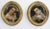 Pair of reverse painted portraits in original frames. c 1860 Measures 20" by 23 1/2" Some losses.