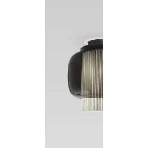 Glass Graphite Matte Manila C Gr Celling Lamp in Steel, Glass and Fabric by Sebastian Herkner for Parachilna For Sale - Image 7 of 11