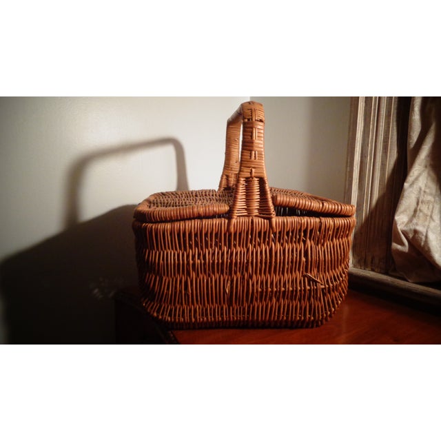 Vintage Rattan Picnic Basket Chairish