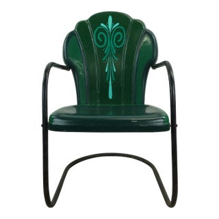 Mid Century Modern Custom Painted Outdoor Chair With Cantilever Base For Sale