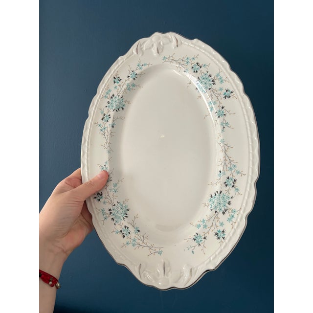 Ceramic 1950s English Traditional Royal Jackson Fine Bone China Dinner Service in Blue Floral Spray - 44 Pieces For Sale - Image 7 of 18