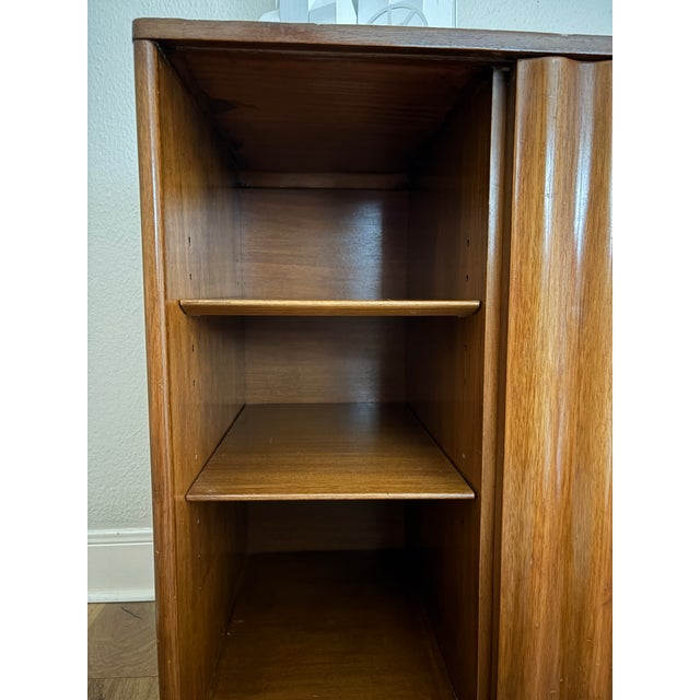 1950s Edward Wormley for Dunbar Tambour Door Credenza Cabinet With Dovetailed Drawers For Sale - Image 10 of 15