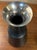 Mid-Century Modern Vintage Metal Vase With Chrome Interior For Sale - Image 3 of 4