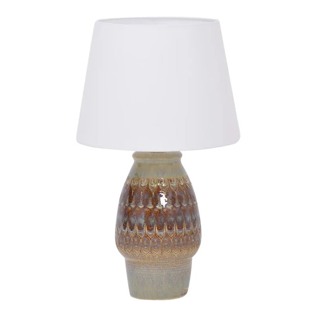 Brown Handmade Danish Stoneware Table Lamp from Søholm, 1970s For Sale