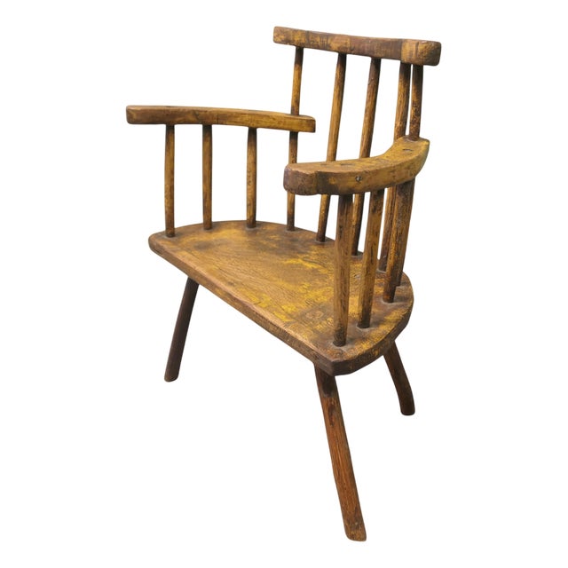 Antique Rustic Comb Back Armchair, 1700s For Sale