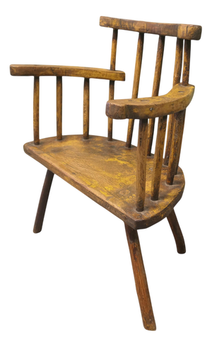 Antique Rustic Comb Back Armchair, 1700s