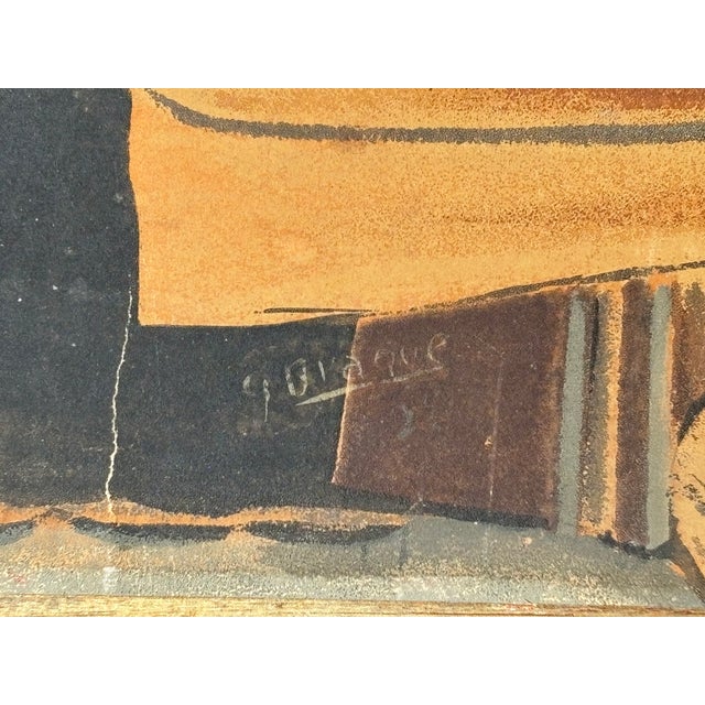 Mid-Century Modern Mid 20th C. Original Cubist Style Print on Board in Significant Period Frame For Sale - Image 3 of 11