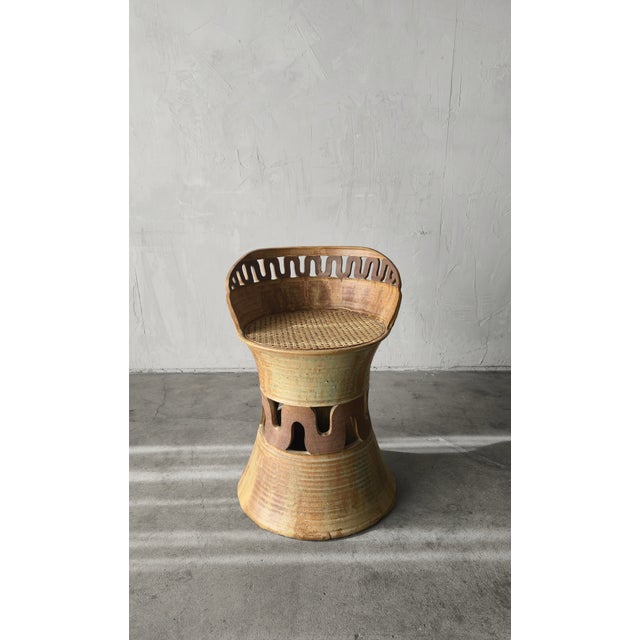 David Cressey Rare Mid Century Ceramic Studio Pottery Stool For Sale - Image 4 of 10