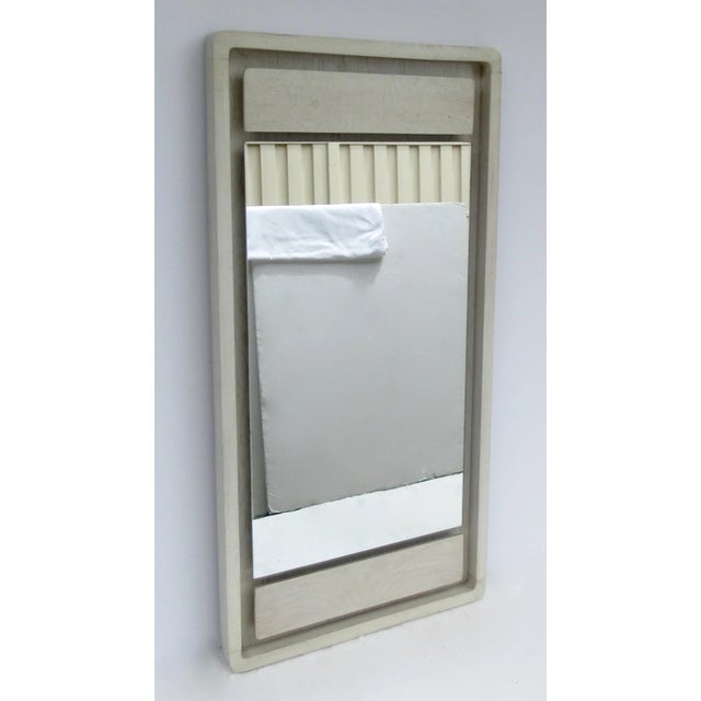 Founders Furniture Company Vintage C.1970's Mid-Century Modern Founder's Furniture Co. Floating Oak Mirror With Rounded Radius Corners For Sale - Image 4 of 13